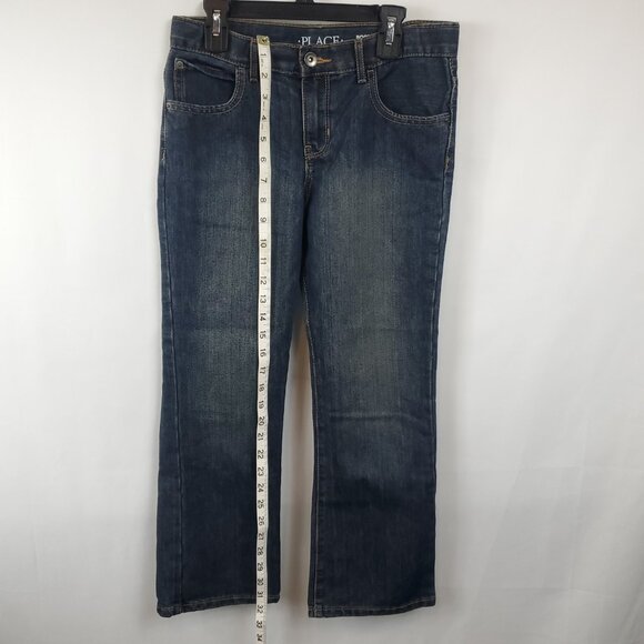 Place Kids Boys Bootcut Sz 8 Husky Denim Dark Wash Jeans - Picture 10 of 15